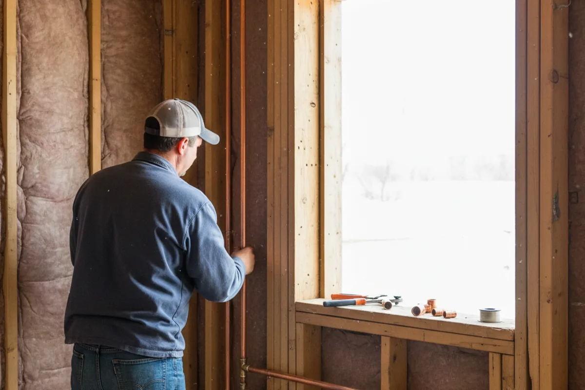 Licensed plumber running new copper supply lines in a Spring Hill home