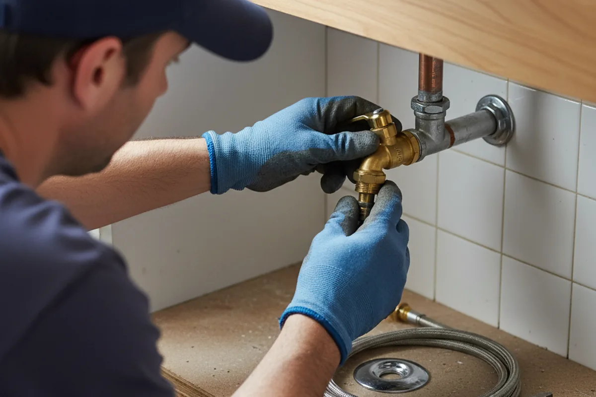 Shutoff valve and fitting work during Burst Pipe Repair in Spring Hill